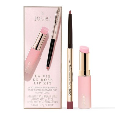 Jouer La Vie En Rose Lip Kit, Lip Liner and Adjusting pH Lip Balm, Changing Tinted Lip Balm and Liner, Hydrating Color Changing Lip Kit, Vegan &amp; Cruelty Free