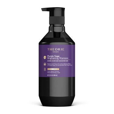Theorie Purple Sage Brightening Shampoo- Balance, Tone &amp; Brighten Blonde, Silver, Grey, Bleached, Color Treated or Highlighted Hair, Eliminate Brassiness &amp; Yellowing (13.53 Fl Oz (Pack of 1))