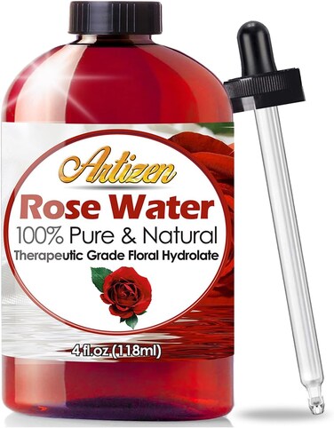 Artizen 100% Pure Rose Water (HUGE 4 OUNCE BOTTLE) Natural Moroccan Rosewater - Beautiful Fresh Fragrance - Perfect Facial &amp; Skin Toner &amp; Moisturizer