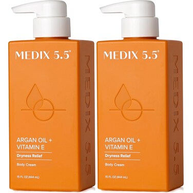Medix 5.5 Argan Oil + Vitamin E Cream Anti Aging Skin Care Moisturizer Body Lotion For Women &amp; Men   Firming Body Lotion Reduces Look Of Wrinkles, Cellulite, Crepey Skin, &amp; Uneven Skin Tone, 2-Pack