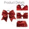 Oaoleer 12PCS 7" Large Glitter Cheer Hair Bows Ponytail Holder Elastic Band Handmade for Cheerleading Teen Girls Sports Red