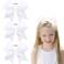 Oaoleer 8inch Jumbo Large Cheer Bows Ponytail Holder Elastic Band Handmade Boutique Hair Accessories for Cheerleading Teen Girls College Women Sports (3PCS, White)