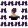 Oaoleer 12PCS 7" Large Glitter Cheer Hair Bows Ponytail Holder Elastic Band Handmade for Cheerleading Teen Girls College Sports (Purple)