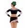 Oaoleer 12PCS 7" Large Glitter Cheer Hair Bows Ponytail Holder Elastic Band Handmade for Cheerleading Teen Girls College Sports (Green)