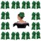 Oaoleer 12PCS 7" Large Glitter Cheer Hair Bows Ponytail Holder Elastic Band Handmade for Cheerleading Teen Girls College Sports (Green)