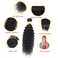 Selina 3 Kinky Curly Human Hair Bundles - 14 inch Curly Unprocessed Remy Hair Extensions, Brazilian Virgin, 100 Gram/Bundle, Natural Color