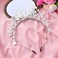 Formery Pearl Halo Crown Headband Silver Leaf Mary Goddess Halo Headpiece Handmade Halloween Party Festival Rhinestone Crystal Hair Accessories for Women and Girls