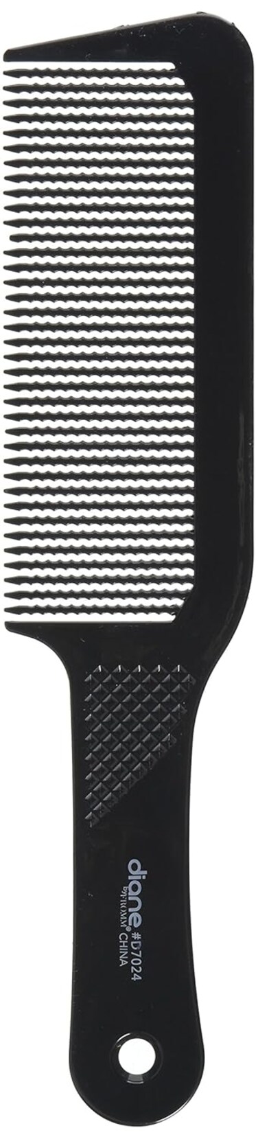 Diane Flat Top Clipper Comb &ndash; Fine Tooth, Hair-Cutting, Styling Tool for Women, Men, Hair Stylists, Barbers, Black, 9.5 Inches, D7024