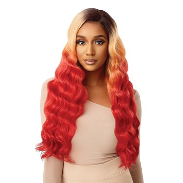 Outre Lace Wigs Lace Front Color Bomb Heat Resistant Fiber High Tex CELESTINE (DR4/LEMME)