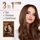 Herbishh Travel Pack Hair Dye Color Shampoo in Sachet + 1pc Argan Hair Mask Sachet (Chestnut brown, 5 sachets)