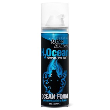 H2Ocean Ocean Foam Tattoo Aftercare, Water Based Ink Sealer &amp; Skin Moisturizer 2oz