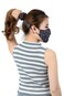 LOFBAZ Women's Hair Scrunchies with Buttons For Face Mask Ear Savers Protection Scrunchie Bow Ties Ponytail Accessories Floral Navy OS