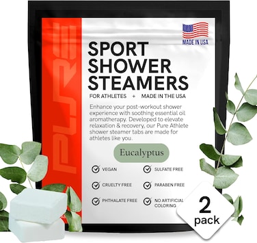 Sport Shower Steamers - Made in USA with Natural Eucalyptus Essential Oil, Stress and Sinus Relief, Muscle Recovery for Athletes, Best Birthday Gifts for Relaxation