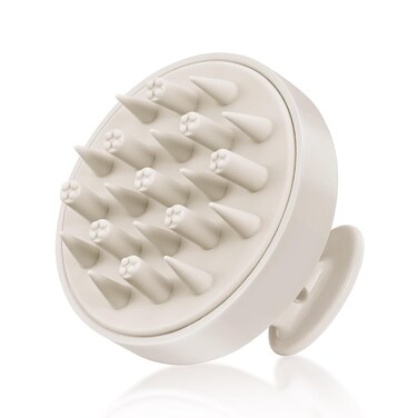 HEETA Hair Scalp Massager Brush, Updated Hair Shampoo Brush, Wet &amp; Dry Scalp Exfoliator with Soft Silicone Bristles, Head Massager Washing Hair Care Tool for Women Men Kid, Bright Beige