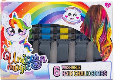 Unicorn Magic Hair Chalk Combs 6 Pack, Toy