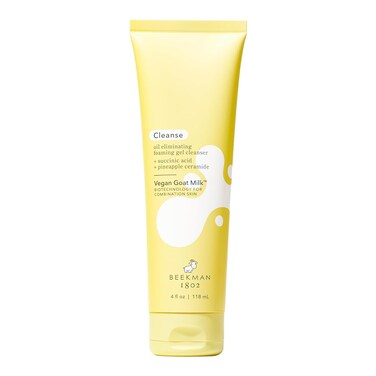 Beekman 1802 Foaming Gel Oil-Eliminating Face Cleanser - Non-Comedogenic - 4.0 fl oz - Controls Oil - With BioMilk, Succinic Acid &amp; Pineapple Ceramide - Good for Sensitive Skin
