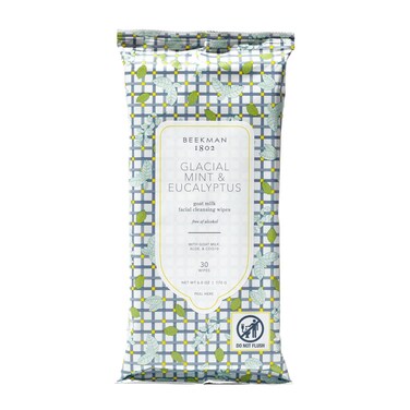 Beekman 1802 Face &amp; Body Wipes - 30 Count - Cleanses Dirt &amp; Makeup - With Goat Milk, Aloe &amp; Vitamin E - Alcohol Free, Biodegradable - Good for Sensitive Skin - Cruelty Free - Packaging May Vary