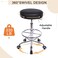 VECELO Round Rolling Stool with Footrest and Wheels, Easy Assembly PU Leather Height Adjustable Drafting Swivel Chair for Spa Salon, Office, Medical, Beauty, Bar, Lab