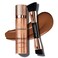 LUMINESS Silk Airbrush Spray Foundation &amp; Buffing Brush Kit &ndash; Full Coverage Foundation &amp; Dual-Sided Buffing Brush - Buildable Coverage, Anti-Aging Formula Hydrates &amp; Moisturizes (Shade - Deep)
