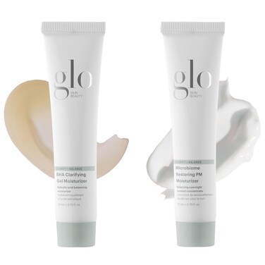 Glo Skin Beauty Clear Skin Hydration Duo Travel Size Skincare Set Includes BHA Clarifying Gel Moisturizer + Microbiome Restoring PM Moisturizer &ndash; For Clear Skin On The Go