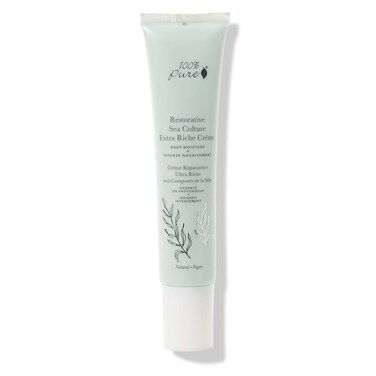 100% PURE Restorative Sea Culture Extra Riche Crme, 1.4 oz, Nourishing Face Moisturizer, For Dry, Eczema, Sensitive Skin, Soothes Redness, Long-Lasting Hydration