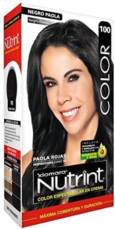 Xiomara Nutrint Hair Color Cream 100 Ebony Black/Tinte Negro Ebano 100