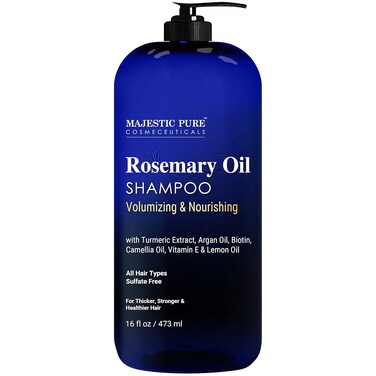 Majestic Pure Rosemary Oil Shampoo for Hair Growth - Volumizing &amp; Nourishing Shampoo - with Vitamin E &amp; Argan Oil - Sulfate Free, for Men &amp; Women - 16 fl oz