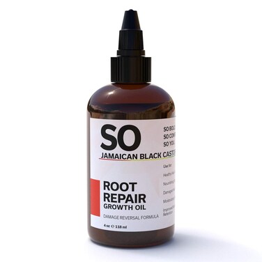 SO Jamaican Black Castor Oil   Root Repair Growth Oil   100% Natural Moringa, Avocado &amp; Aloe Vera Oils to Revive Your Scalp and Roots for Stronger Shinier Hair   4 Fl Oz. / 118 mL