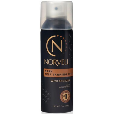 Norvell Professional Sunless Self Tanning Mist - Airbrush Spray Solution with Bronzer for Instant Sun Kissed Glow, 7 fl.oz.