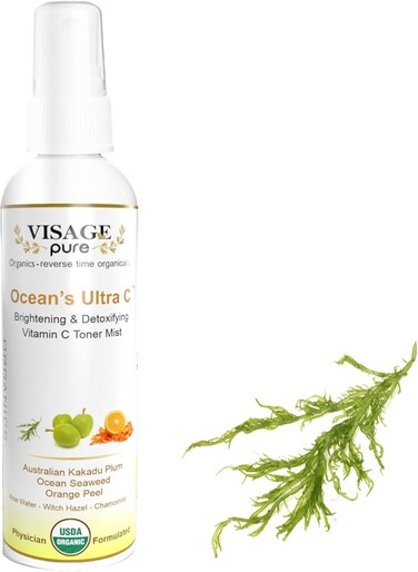 Ocean's Ultra C - Brightening and Detoxifying Anti-Aging Face Toner - Tightens and Clarifies The Skin and Minimizes Its Pores - USDA Organic - Physician Formulated - Research Supported