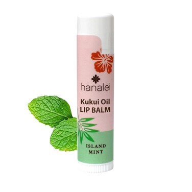 Hanalei Mint Lip Balm &amp; Moisturizer &ndash; Natural Kukui Oil &amp; Beeswax for Hydrated, Soothed, Soft Lips &ndash; Heals Dry, Chapped, Cracked Skin &ndash; Long-Lasting Travel-Friendly Lip Care &ndash; Island Mint Flavor