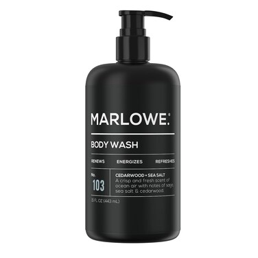 MARLOWE. No. 103 Mens Body Wash 15 Oz Pump, Energizing &amp; Refreshing with Moisturizing Natural Aloe &amp; Green Tea Extracts, Energetic, Fresh Cedarwood + Sea Salt Scent