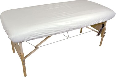 Body Linen Protective Massage Table Cover - Reusable Massage Table Barrier with Wipe Clean Surface. Waterproof PUL Material, Machine Washable. Protects Massage Table, Warmer and Pad - 1 Pack - White
