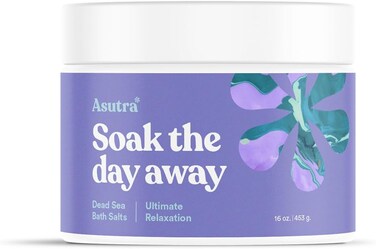 ASUTRA Dead Sea Bath Salts (Ultimate Relaxation), 16 oz - Soak in Rich &amp; Vital Healing Minerals - Relax &amp; Calm Your Mood with Lavender, Cedarwood, &amp; Marjoram Essential Oils