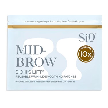 SiO Beauty Mid-Brow Forehead Anti-Wrinkle Patch - Rapid Overnight Reusable Silicone Patch to Reduce Furrows, Expression Lines, and the 11s