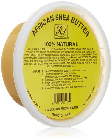RA COSMETICS 100% Pure African Shea Butter 8 oz - Yellow Leak Proof