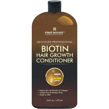 Hair Regrowth and Anti Hair Loss Conditioner 16 fl oz, with DHT blockers, Collagen &amp; Stem Cells- Daily Hydrating, Detoxifying, Volumizing Conditioner For Men and Women