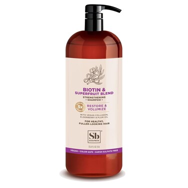 Soapbox Biotin Shampoo, Biotin &amp; Collagen Super Fruit Shampoo for Thin, Fine, Thinning Hair   Volumizing &amp; Repairing to Promote Hair Growth, Strength, Fullness, 1 Liter Pump Bottle