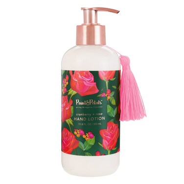 PAINT&amp;PETALS Cranberry &amp; Rose Scented Hand Lotion, Packed with Shea Butter, Provides Nourishment &amp; Hydration To Revitalize Skin, A Chic Addition To Any Kitchen Or Bathroom, 11.8 Fl Oz