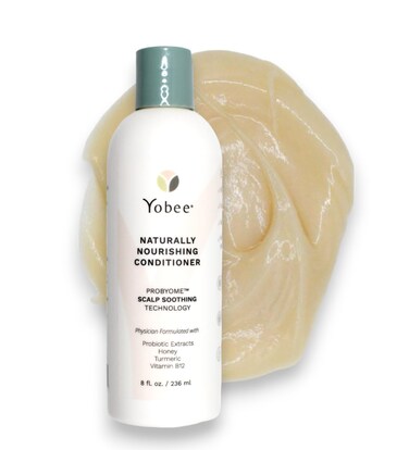 Yobee Naturally Nourishing Hair Conditioner - Dry, Itchy Scalp &amp; Dandruff Relief - Hydrating w/Probiotic extracts, Honey, Turmeric, Vitamin B12, Coconut &amp; Avocado Oil - Adults and Children (1)
