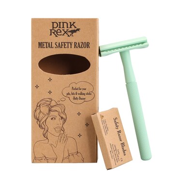 Women's Double Edge Safety Razor (Sea Green) Eco-Friendly Includes 10 Razor Blades