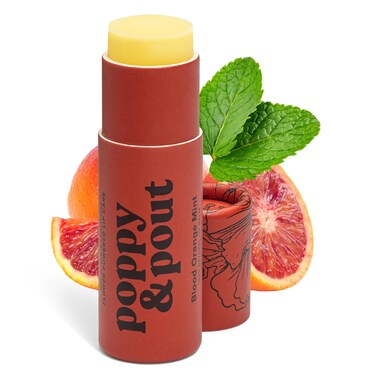 Poppy &amp; Pout Blood Orange Mint Jumbo Lip Balm   All Natural Lip Balms &amp; Moisturizers   Hydrates with Beeswax, Vitamin E, Organic Coconut Oil   Cruelty-Free   Lip Balm in Recyclable Cardboard Tube