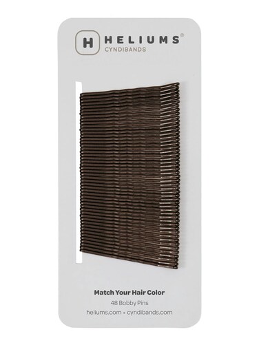Heliums Bobby Pins - Darkest Brown - 2 Inch Wavy Hair Pins, Color Matched for Dark Brown Hair, 48 Count