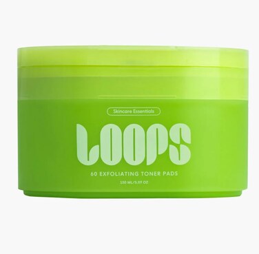 LOOPS Exfoliating Toner - Refine, Resurface, and Rebalance Skin - Brightening &amp; Anti-Aging Skincare - Pre-Soaked Bamboo Pad with Anti Aging Formula - Vegan, Natural, Biodegradable Toner Pads for Face