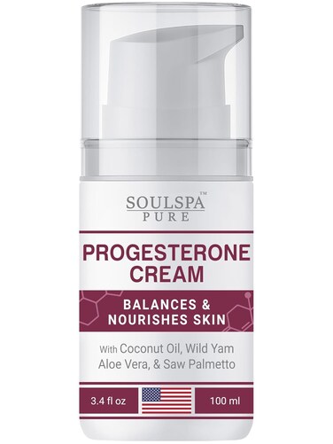 Progesterone Cream for Women - Phytoestrogen Complex with Wild Yam &amp; Coconut Oil, Bioidentical Progesterone Cream for Daily Moisturizing &amp; Skin CareProgesterona Crema para Mujer 3.4 oz