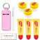 Set of 6 Medicated Lip Balms by Carmex: 3 Jars and 3 Tubes. Carmex Lip Balm Moisturizer, Trusted Relief for Dry, Chapped Lips. Bundled with Silicone Lip Brush and Lip Balm Holder Keychain (Pink)