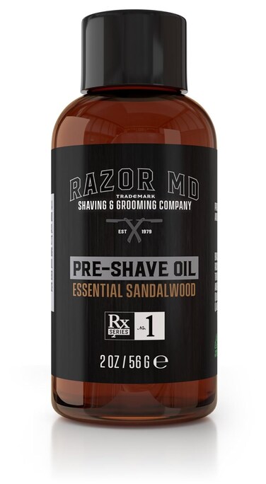 Pre Shave Beard Oil for Men with Sensitive Skin, Every Day Shaving Tools for Men, Sandalwood Scent, 2 fl oz
