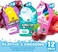 Tub Works&reg; Magical Kids Bubble Bath, Variety 12 Pack   Creates Colorful Bath Water &amp; Tons of Foam Bath Bubbles   Nontoxic   Character-Themed Bubble Bath for Kids Bath   Pink, Purple &amp; Teal Bath Colors