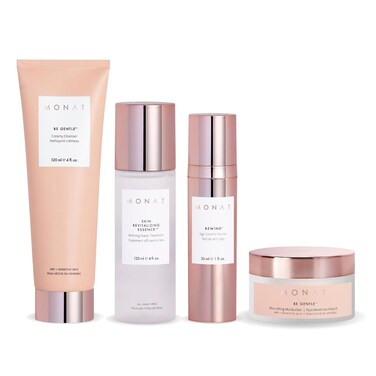 MONAT BE GENTLE&trade; System &ndash; Nourishing Skincare System with Gentle Cleanser Revitalizing Essence Anti-Aging Nectar &amp; Gentle Moisturizer &ndash; Powerful Blend of Natural Ingredients &ndash; Sensitive Skin Friendly