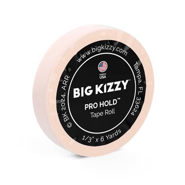Big Kizzy Double Sided Tape in Hair Extension Tape Roll - Pro Hold Tape Roll- .313" x 6 Yards - Professional Replacement Tape, Strong Flexible Hold, Made in USA, Medical Grade Adhesive
